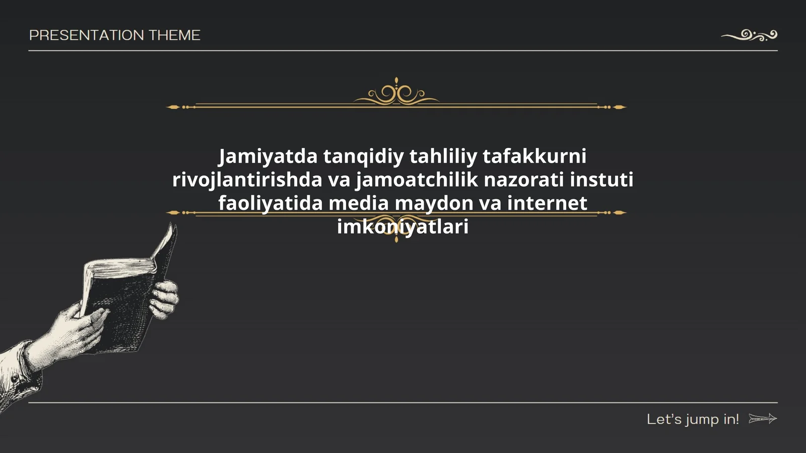 Jamiyatda tanqidiy tahliliy tafakkurni rivojlantirishda va jamoatchilik nazorati instuti faoliyatida media maydon va internet imkoniyatlari