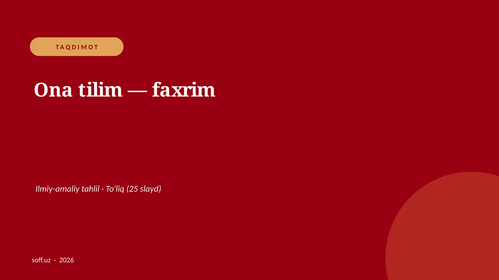Ona tilim — faxrim