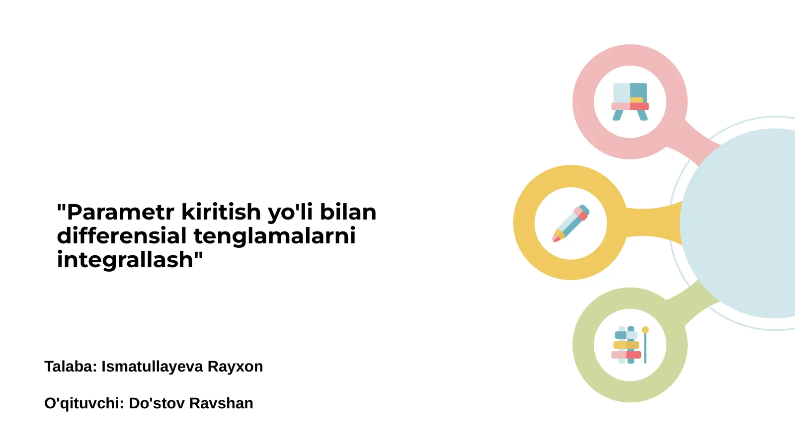 Parametr kiritish yo'li bilan differensial tenglamalarni integrallash