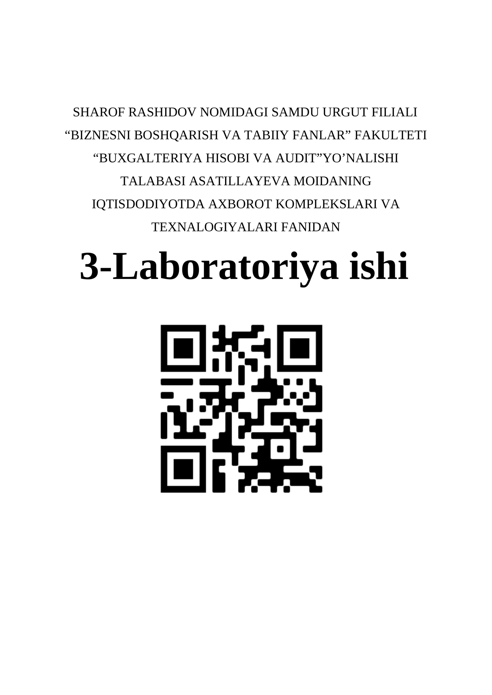 Word yordamida sohaga oid me’yoriy hujjatlarni tayyorlash