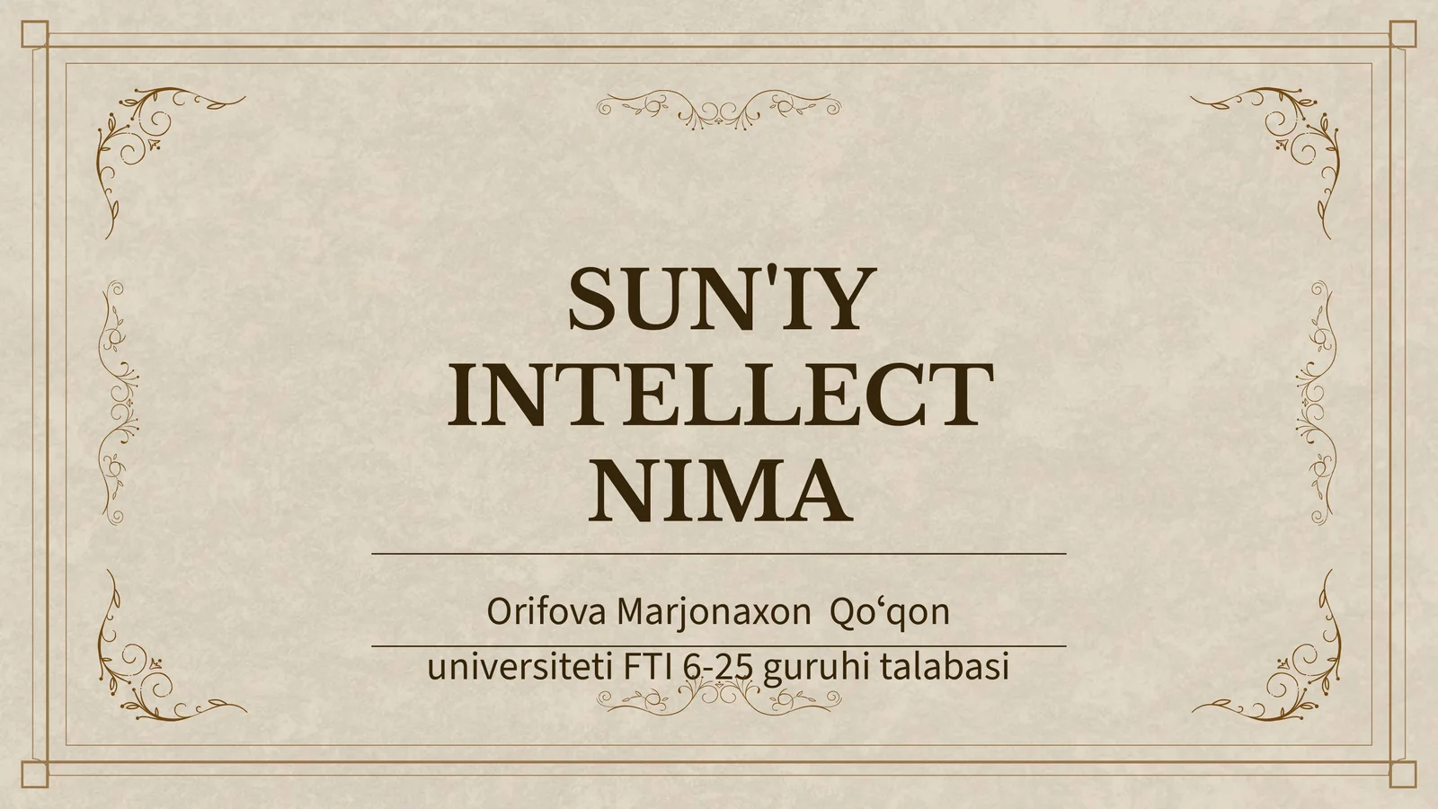 Sun'iy intellekt nima