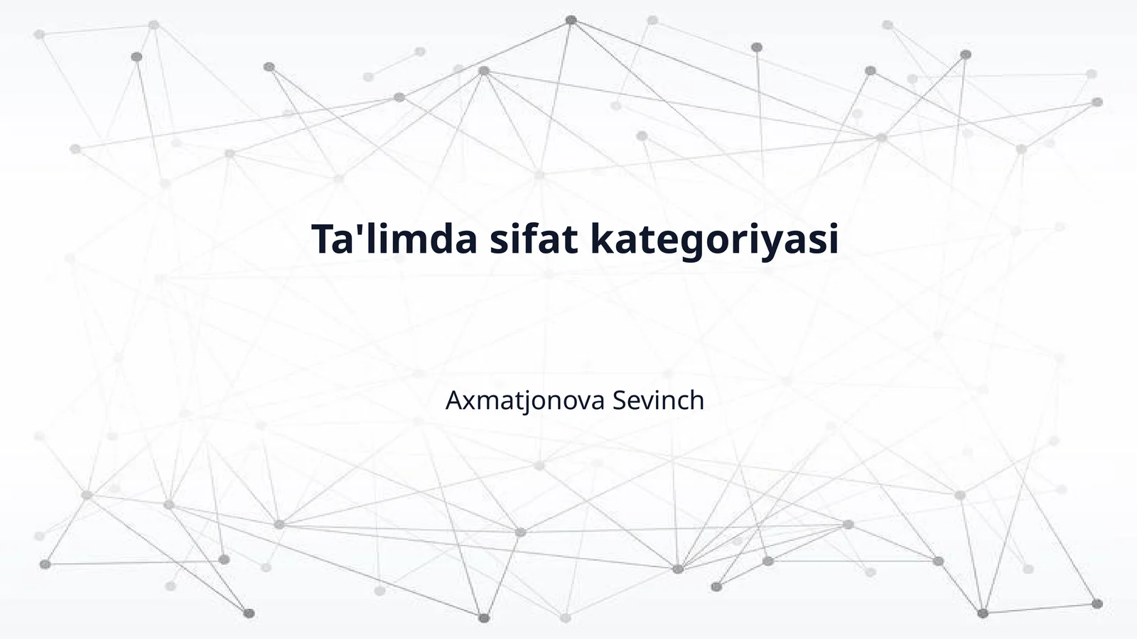 Ta'limda sifat kategoriyasi