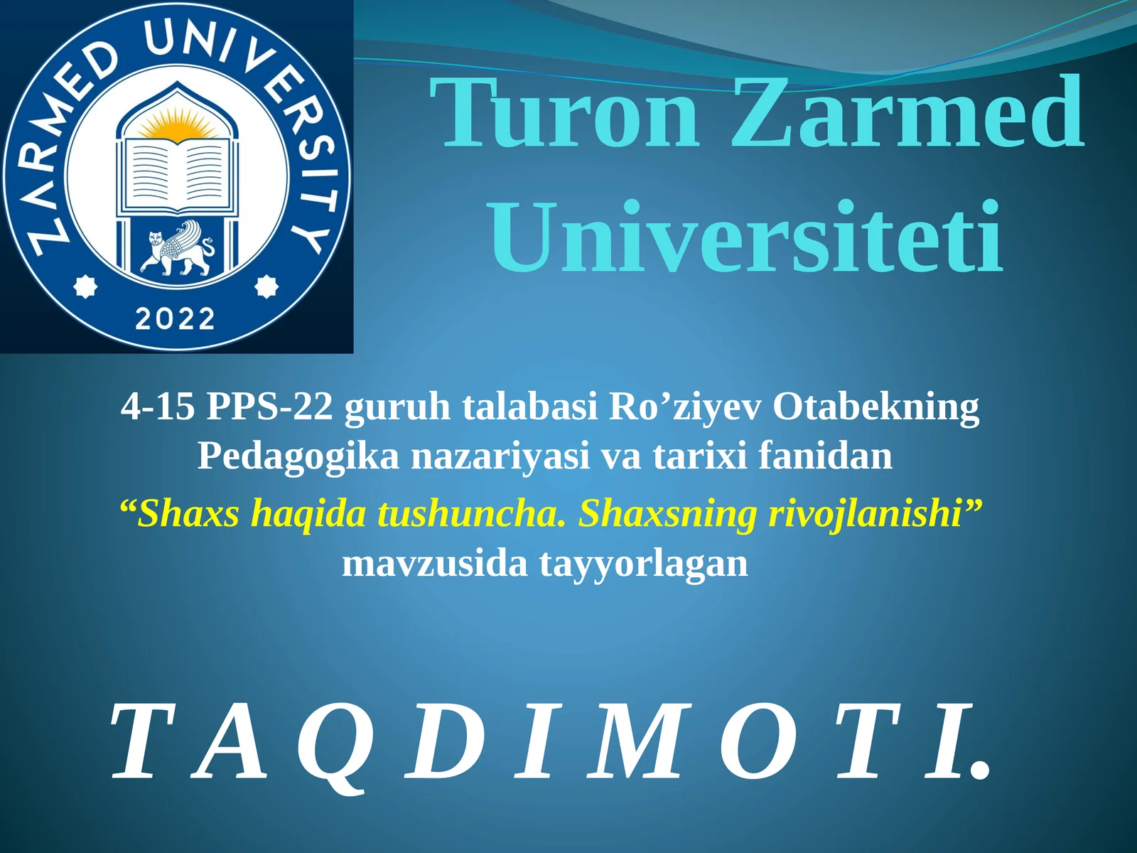 Shaxshaqidatushuncha.Shaxsningrivojlanishi