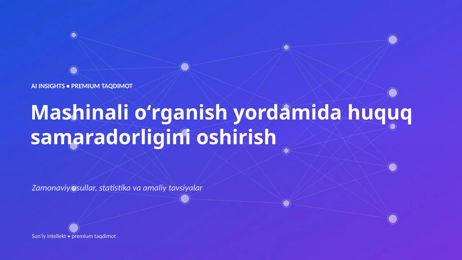 Mashinali o'rganish yordamida huquq samaradorligini oshirish