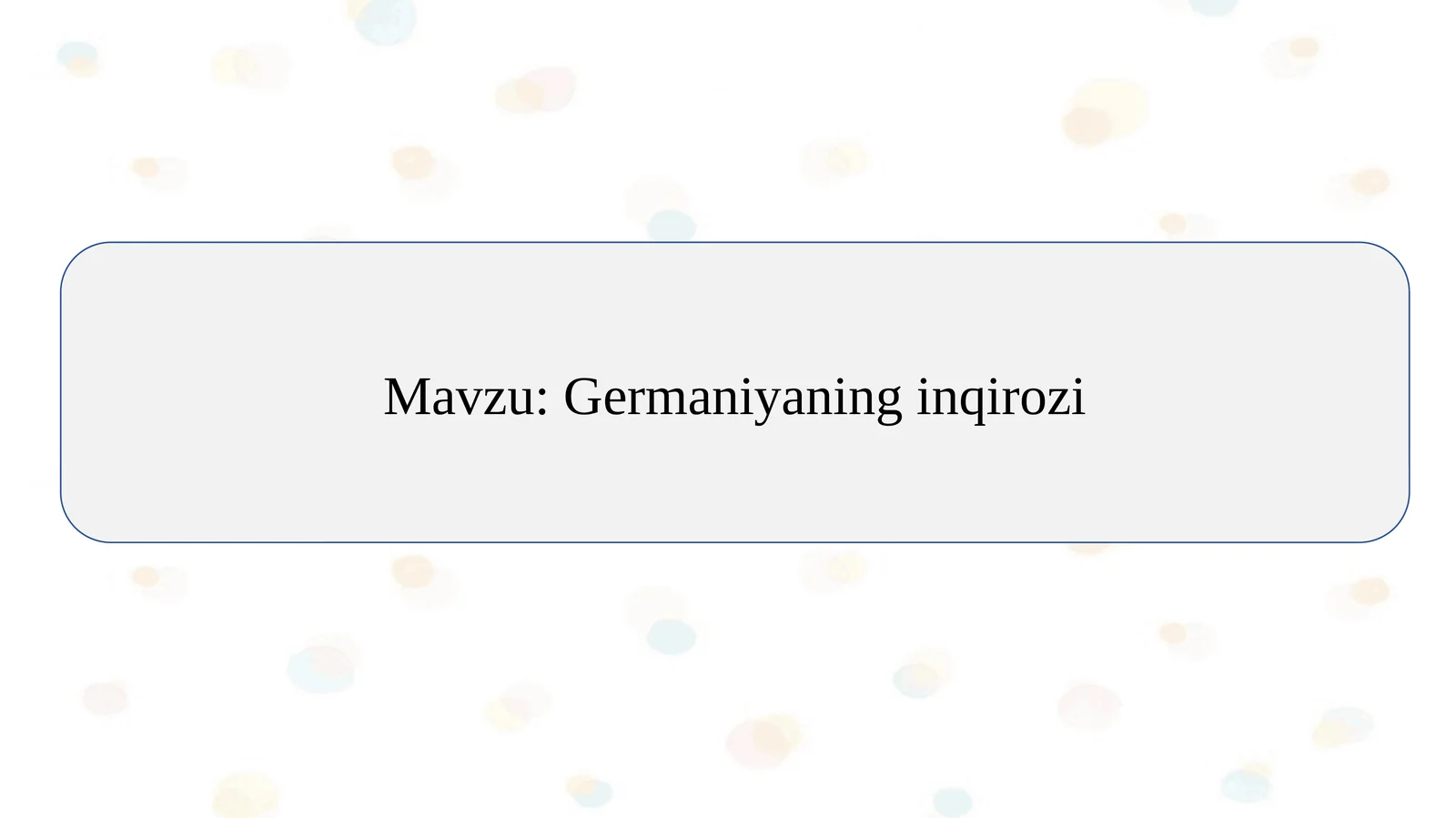 Germaniyaning inqirozi slayd