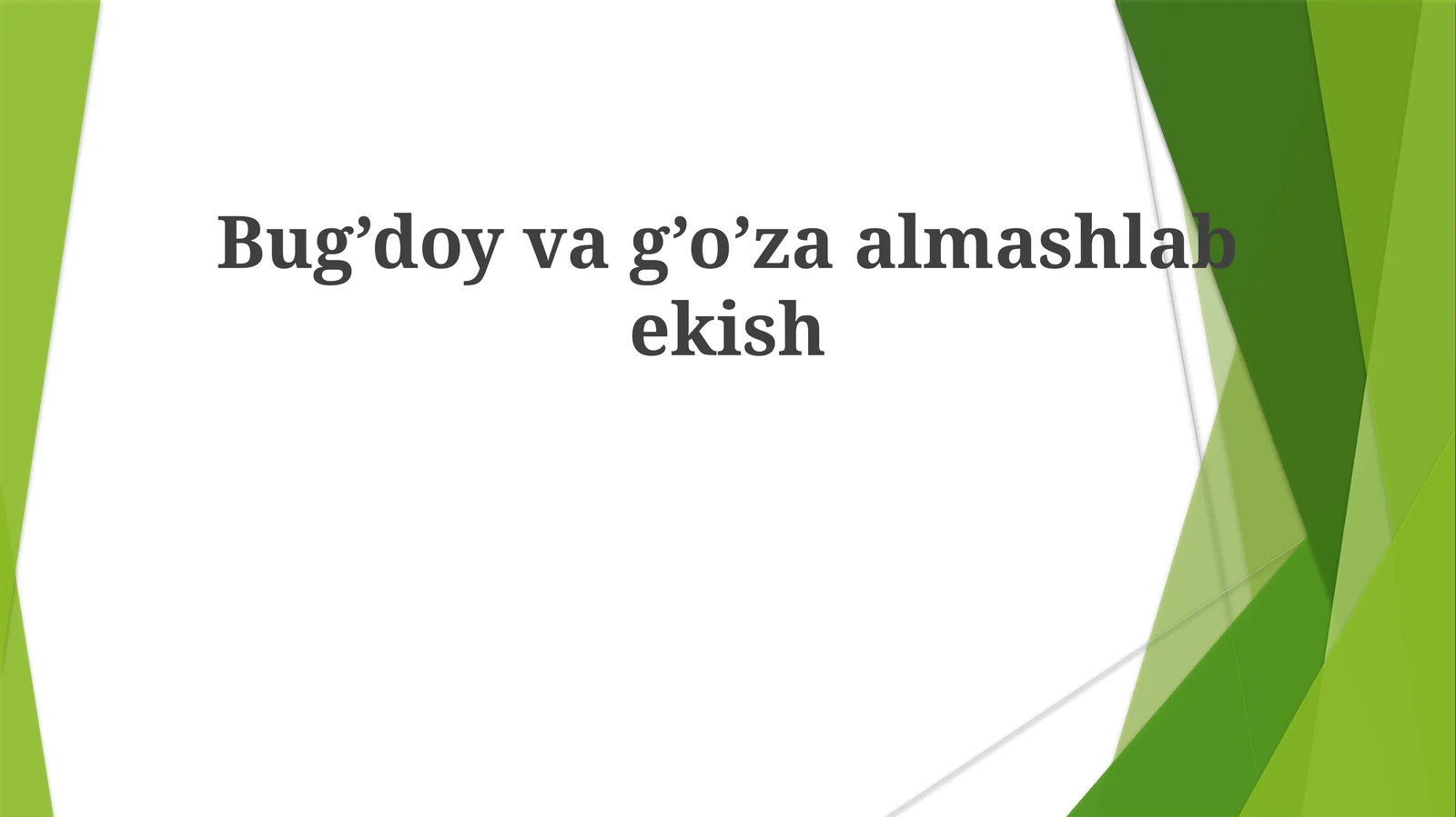 Paxta va Makkajoʻxori Birgalikda Ekishning Iqtisodiy Samaraliligi
