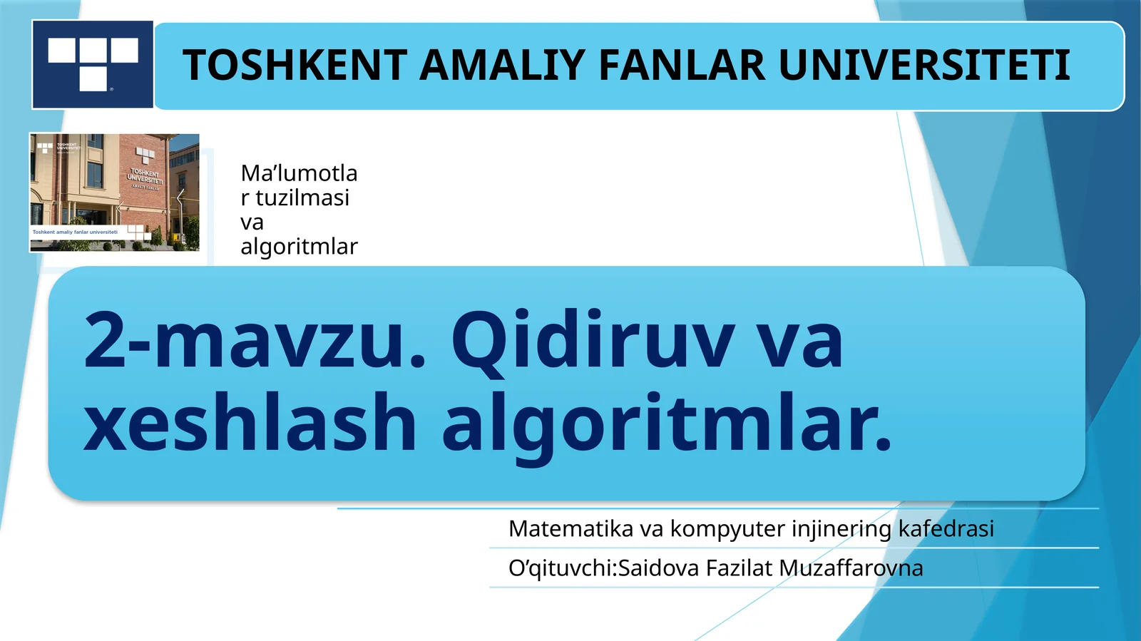 Qidiruv masalalari. Qidiruv Abstraksiyasi
