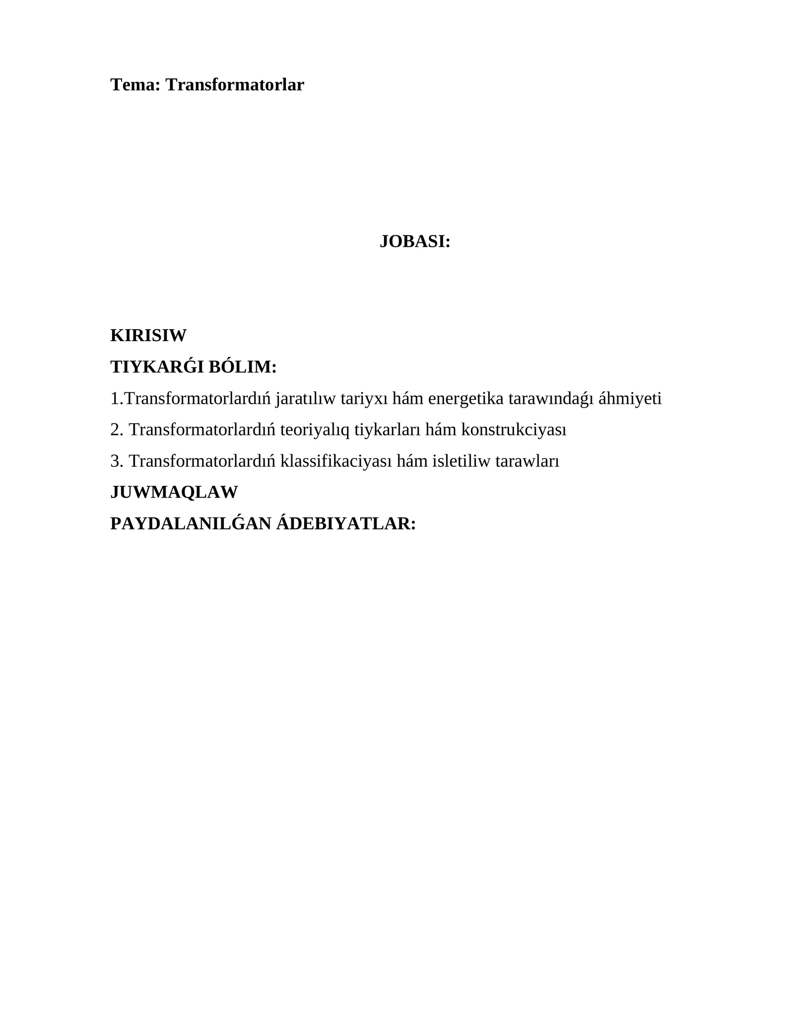 Transformatorlar
