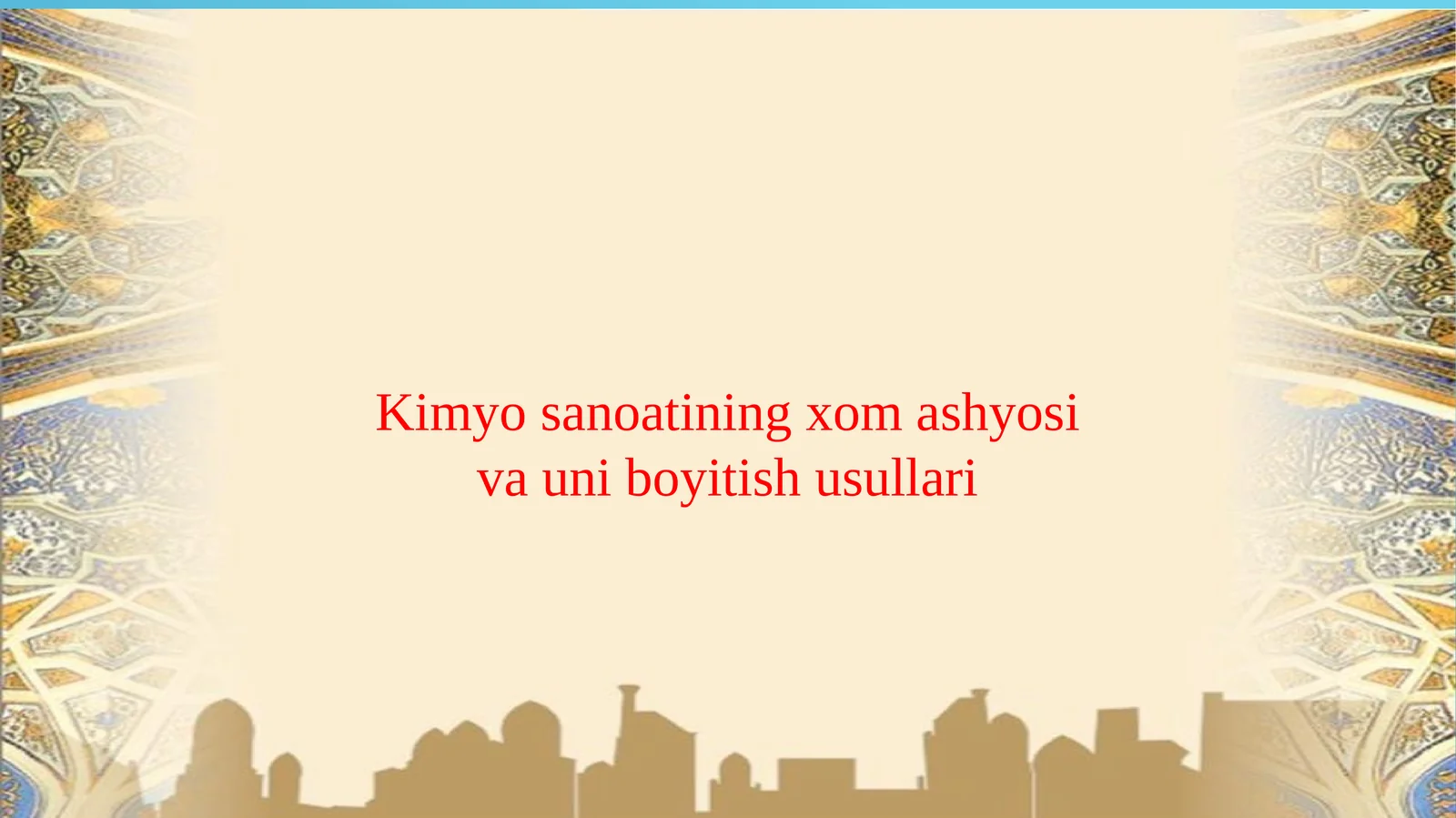 Kimyosanoatiningxomashyosivauniboyitishusullari
