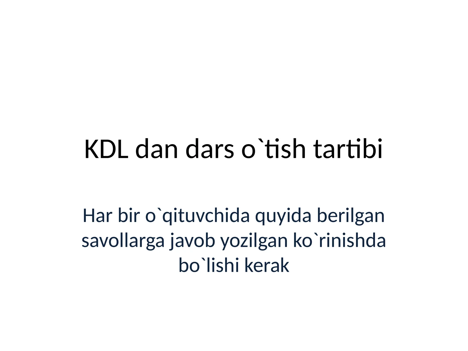 KDLdandarso`tishtartibi
