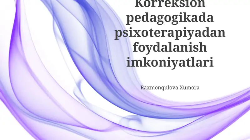 Jazo Pedagogikasi uchun Psixoterapiya Imkoniyatlari