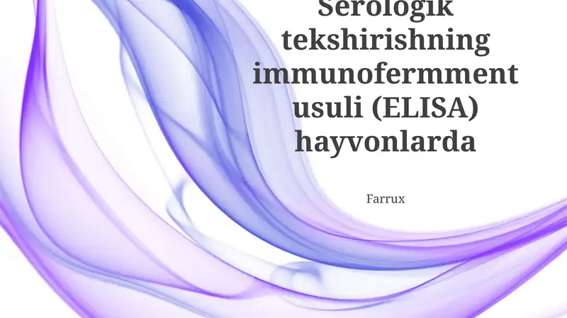 ELISA printsiplari va metodikasi