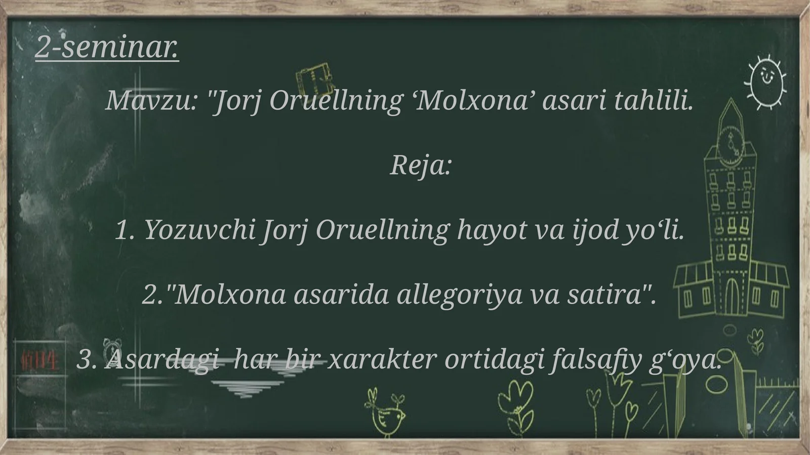 Jorj Oruellning ‘Molxona’ asaritahlili