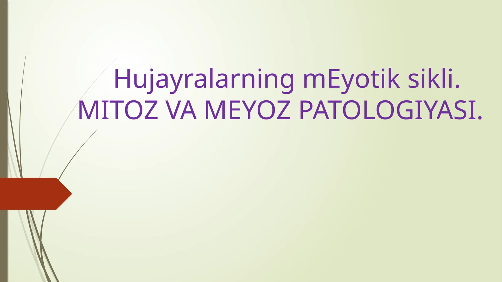 HujayralarningmEyotiksi. MITOZ VA MEYOZ PATOLOGIYASI