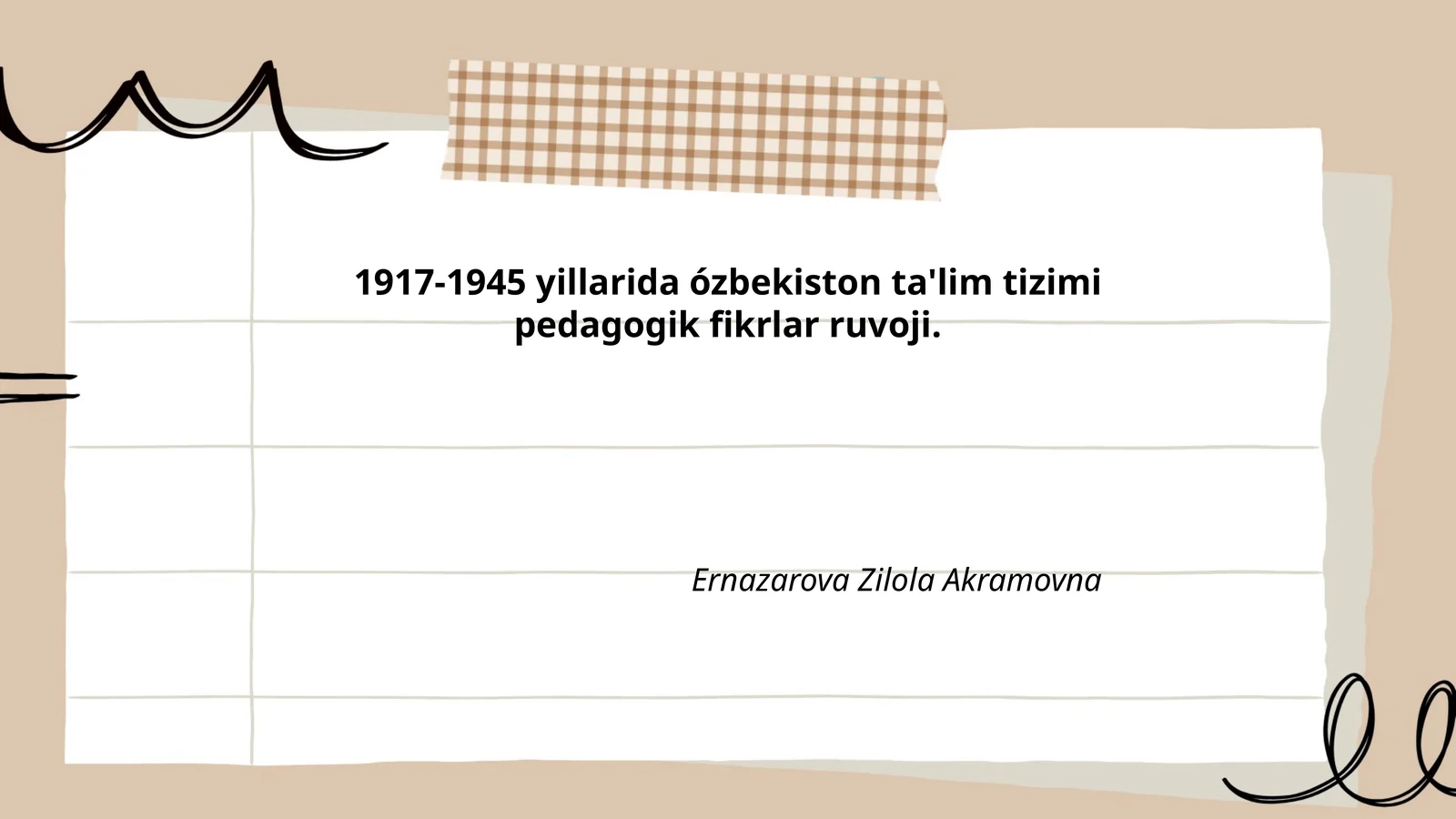 1917-1945 yillarida ózbekiston ta'lim tizimi pedagogik fikrlar ruvoji