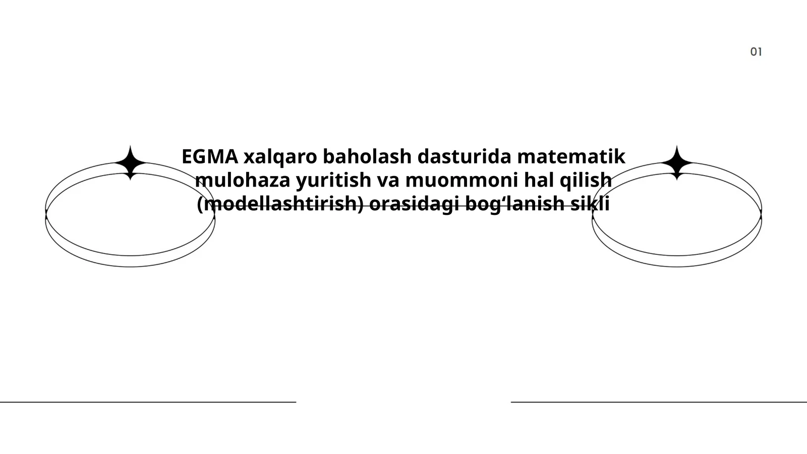 EGMA xalqaro baholash dasturida matematik mulohaza yuritish va muommoni hal qilish (modellashtirish) orasidagi bogʻlanish sikli