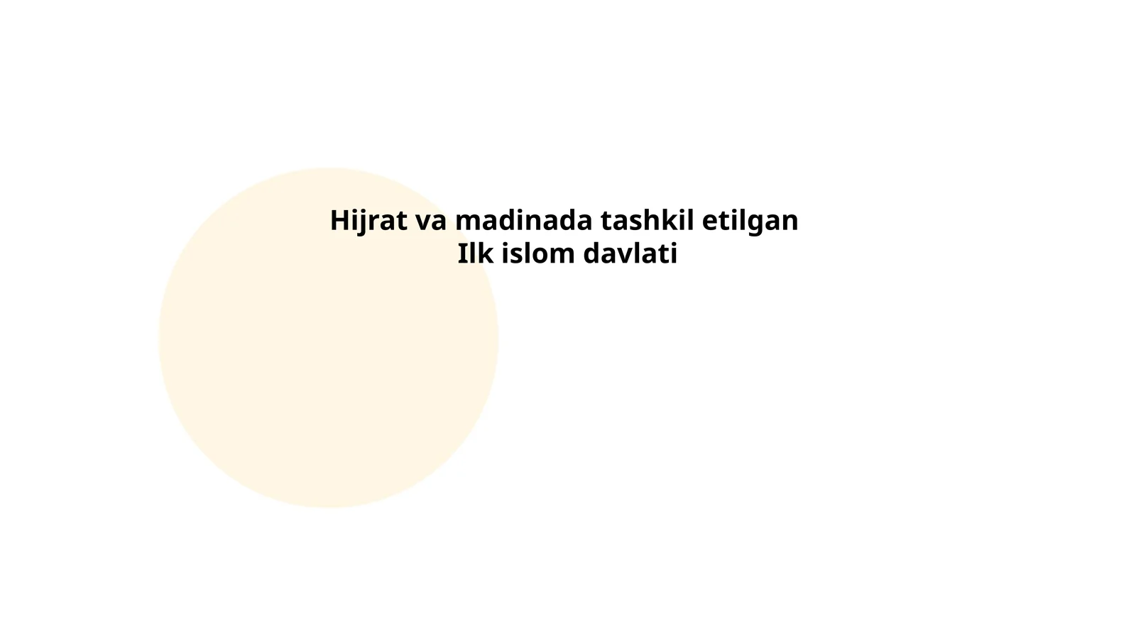 Hijrat va madinada tashkil etilgan Ilk islom davlati