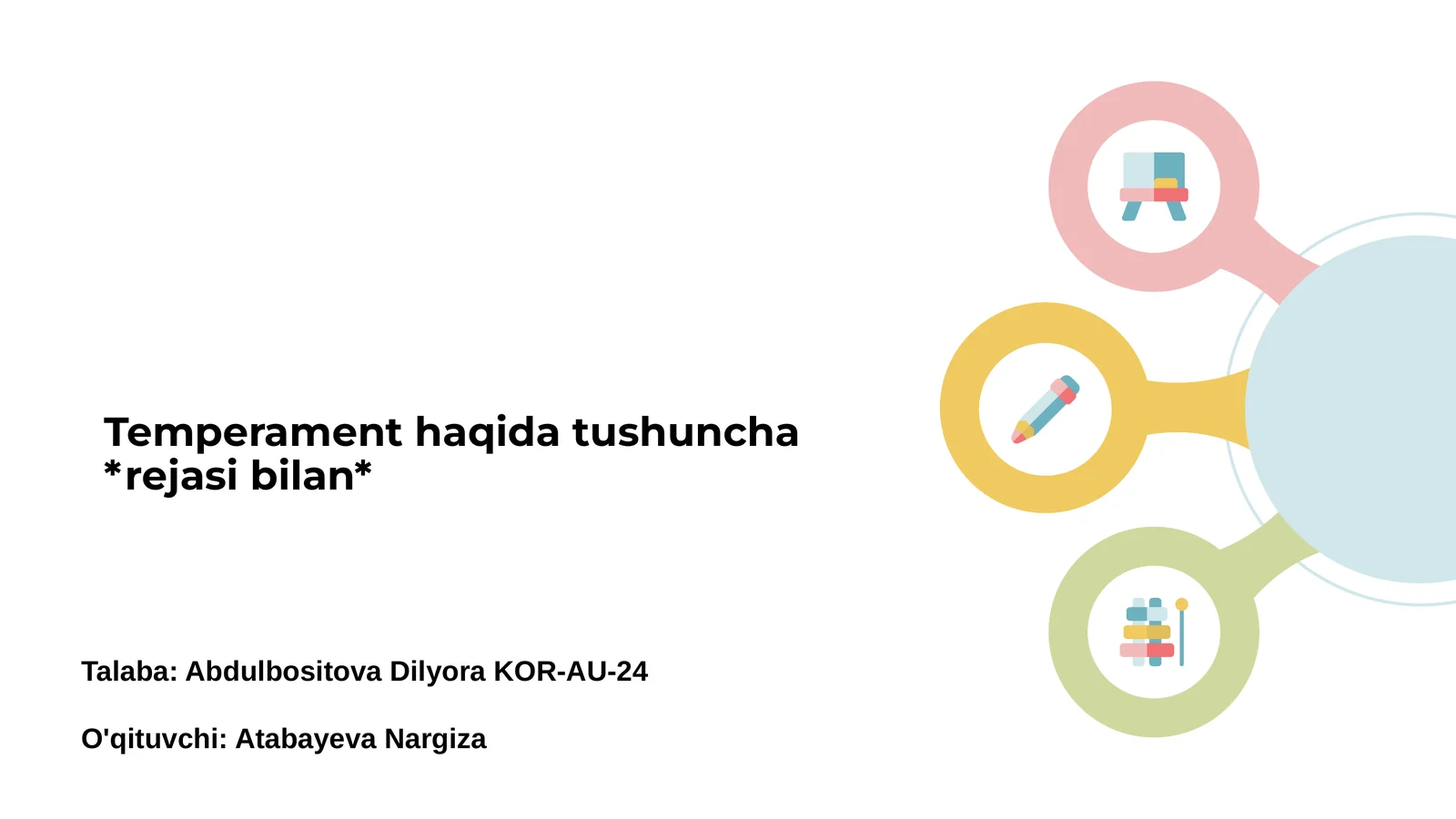 Temperament haqida tushuncha *rejasi bilan*