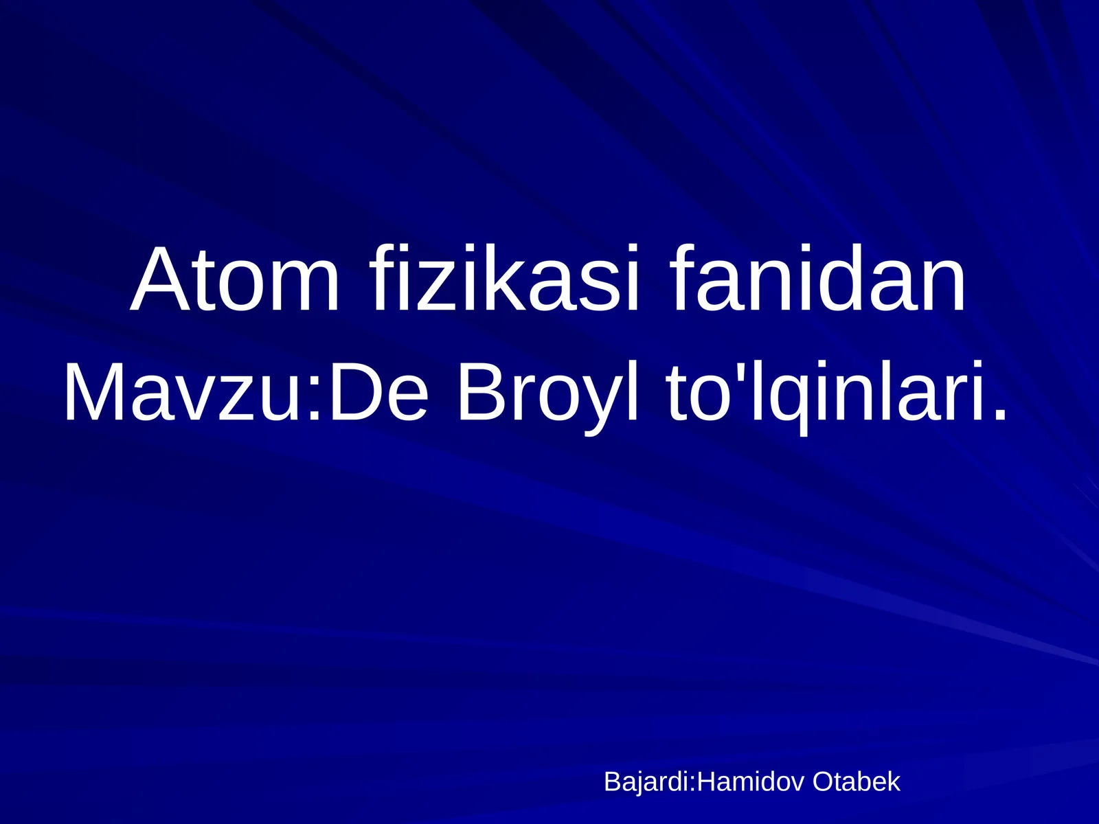 De Broyl to'lqinlari