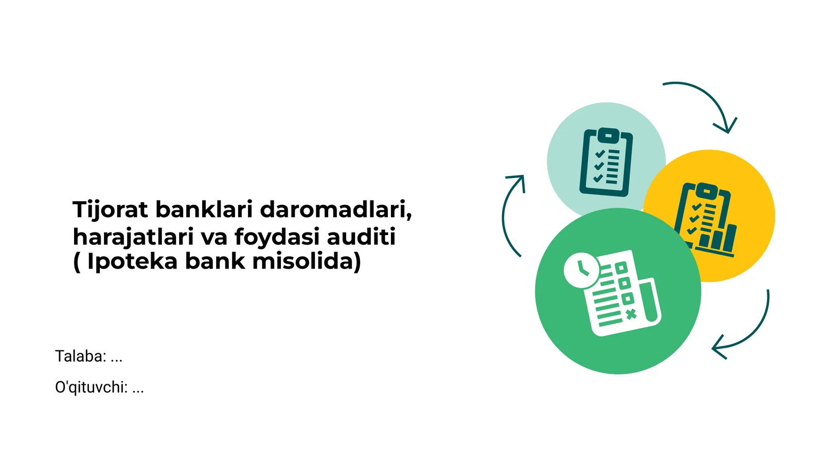 Tijorat banklari daromadlari, harajatlari va foydasi auditi