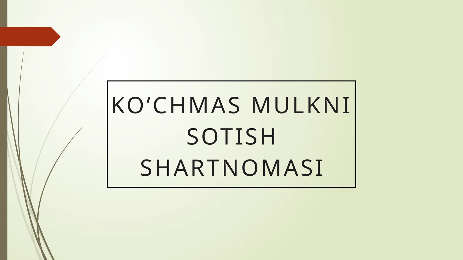 KO‘CHMAS MULKNI SOTISH SHARTNOMASI