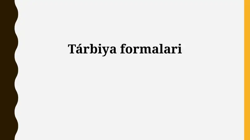 Bilimlendiriw formaları