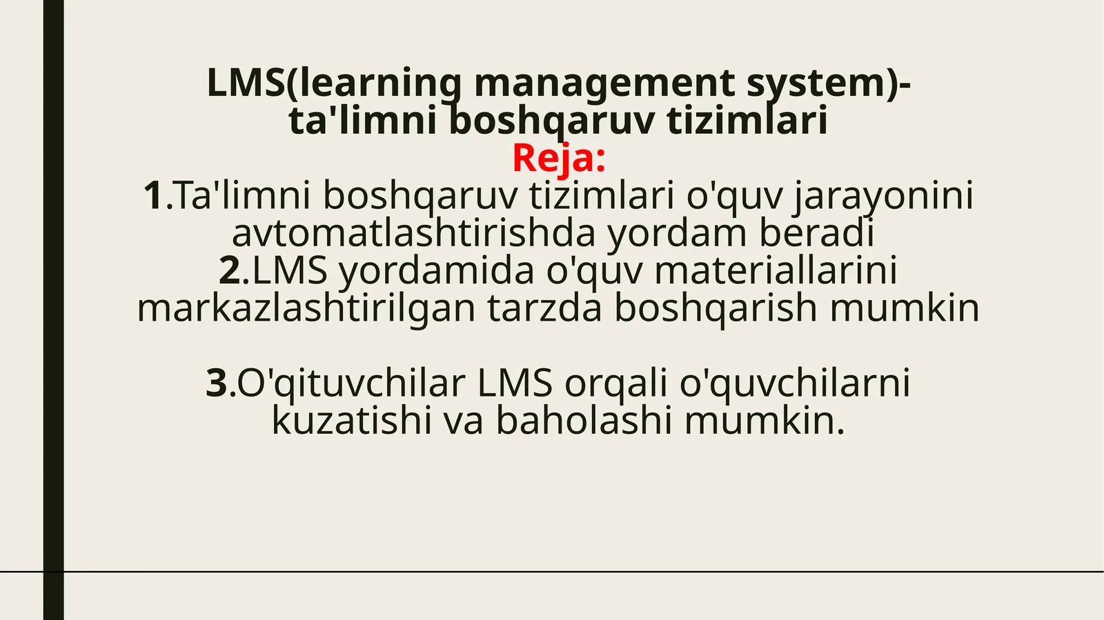 LMS(learning management system)-ta'limniboshqaruvtizimlari