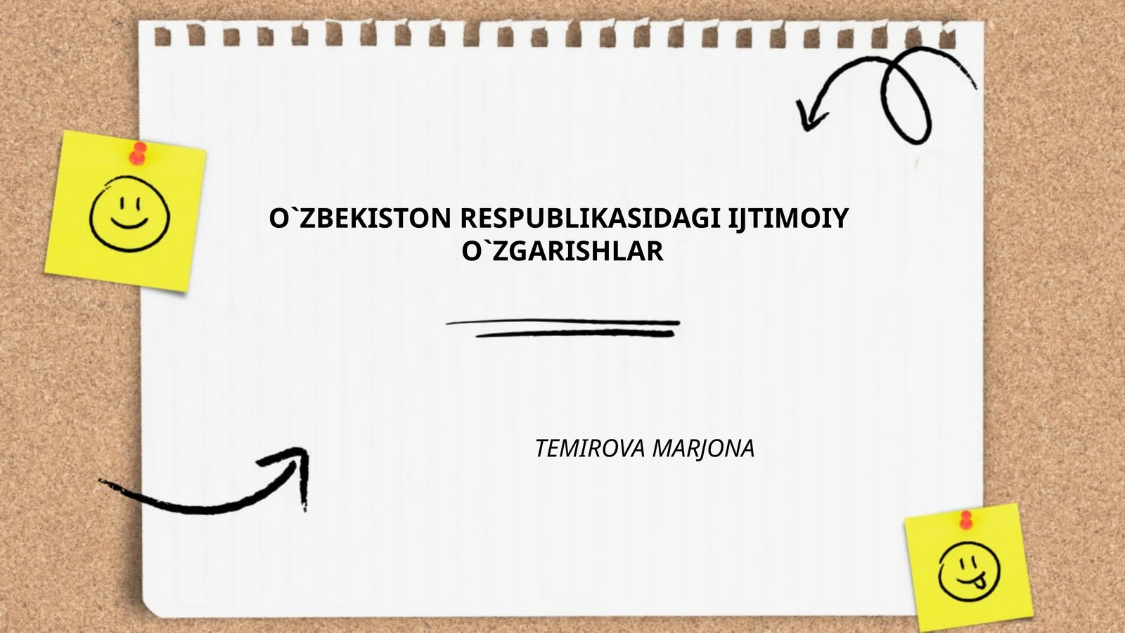 O`ZBEKISTON RESPUBLIKASIDAGI IJTIMOIY O`ZGARISHLAR
