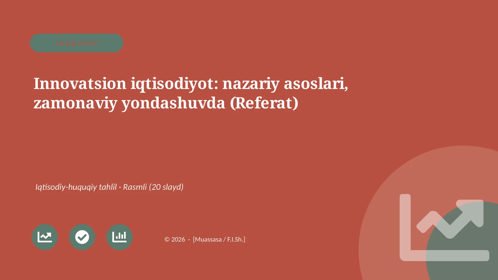 Innovatsion iqtisodiyot: nazariy asoslari, zamonaviy yondashuvda (Referat)