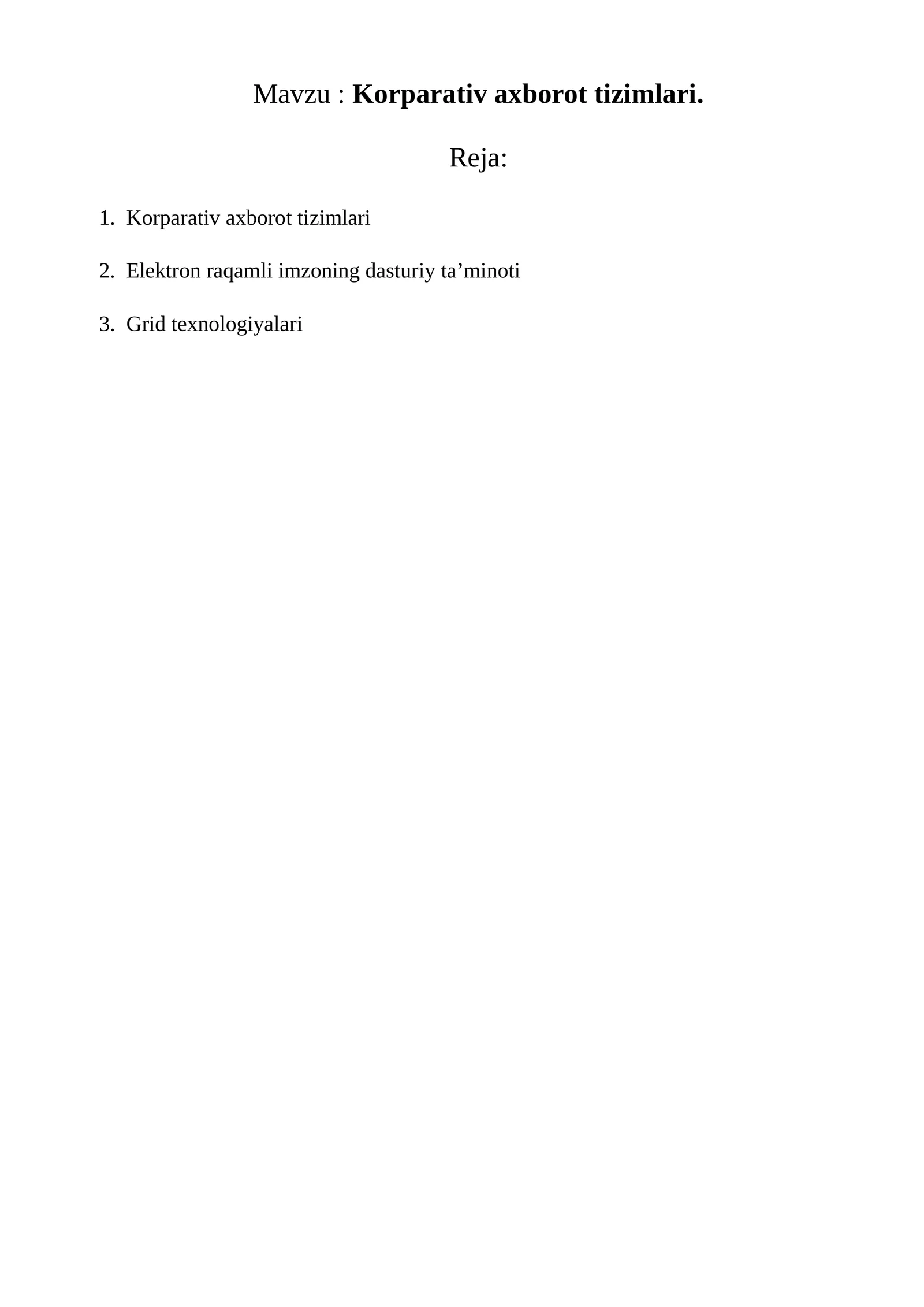 Korparativ axborot tizimlari