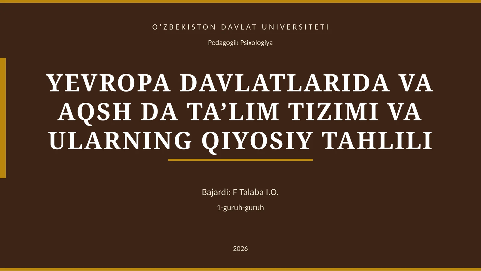 YEVROPA DAVLATLARIDA VA AQSH DA TA’LIM TIZIMI VA ULARNING QIYOSIY TAHLILI