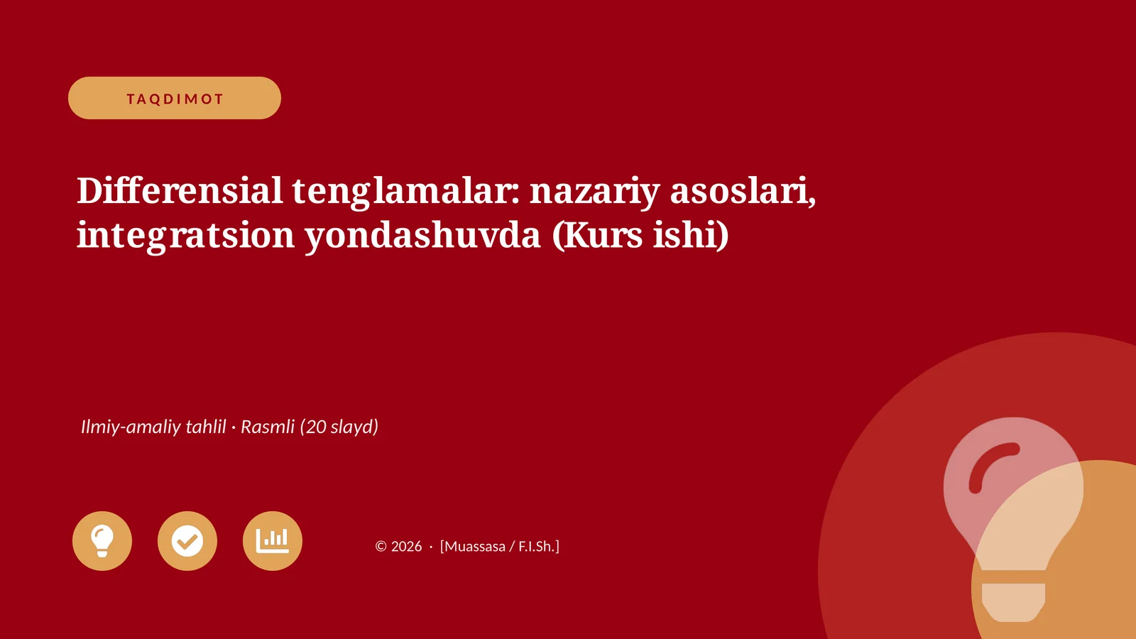 Differensial tenglamalar: nazariy asoslari, integratsion yondashuvda