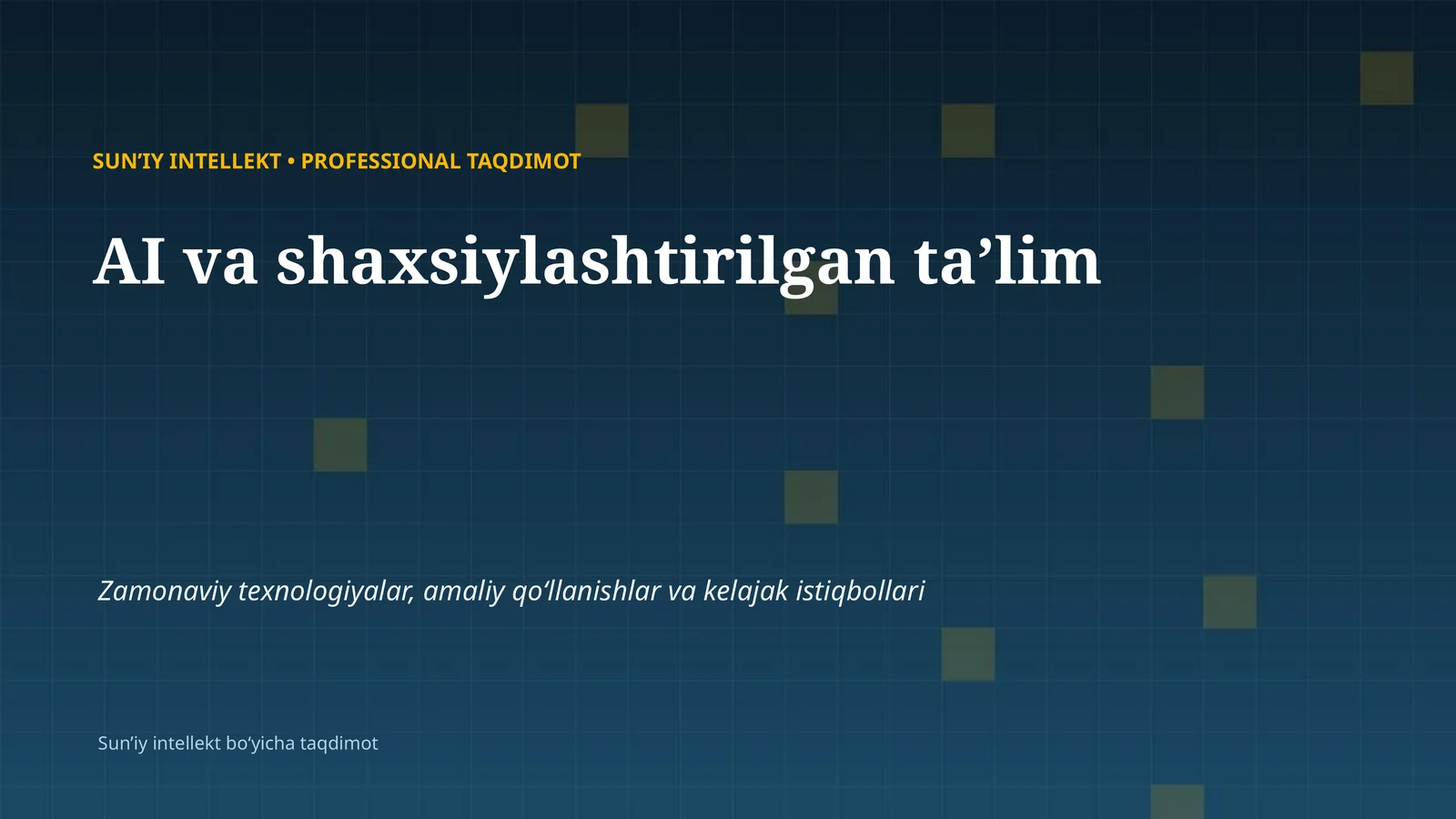 SUNʼIY INTELLEKT • PROFESSIONAL TAQDIMOT