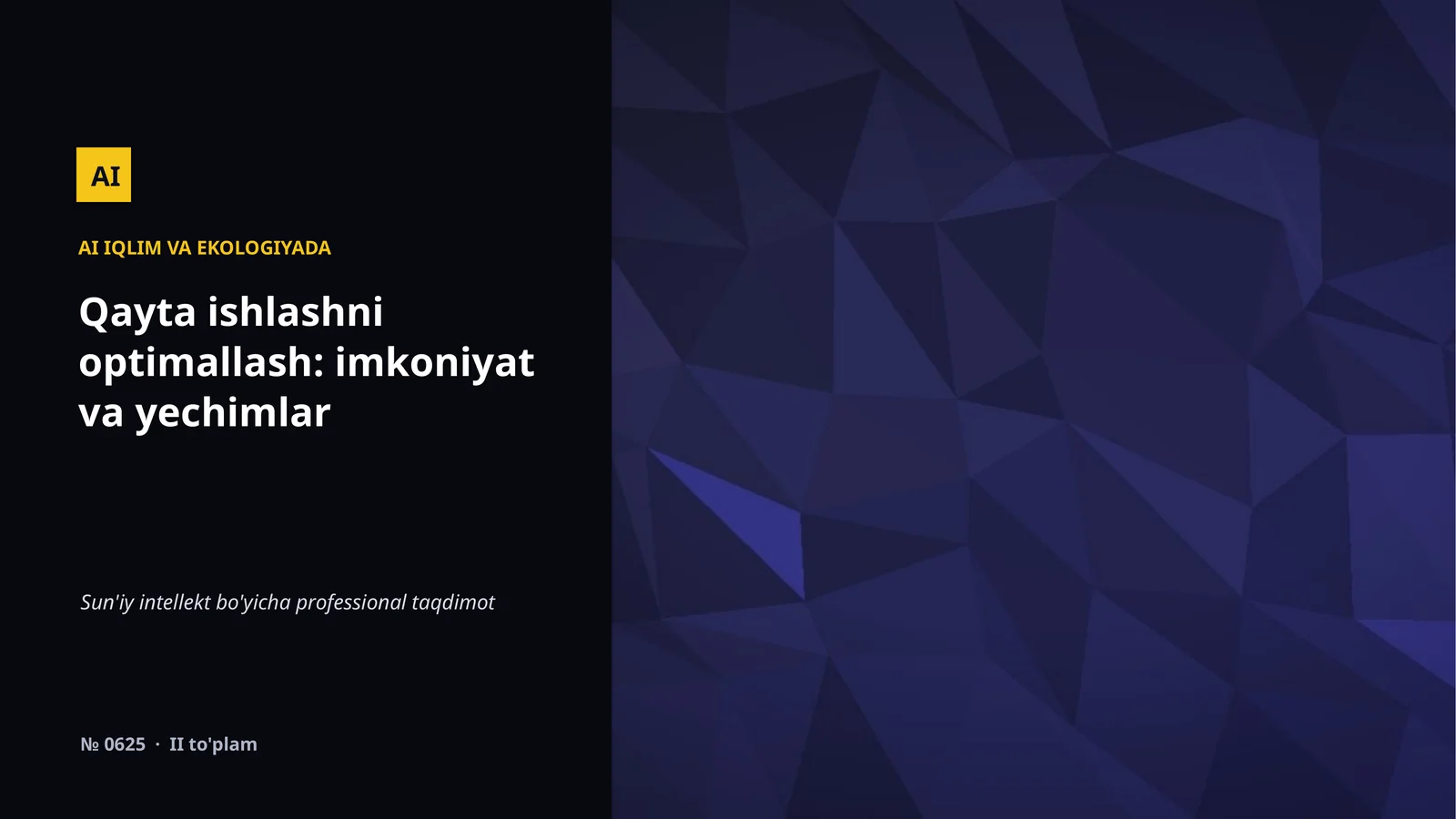 AI IQLIM VA EKOLOGIYADA
