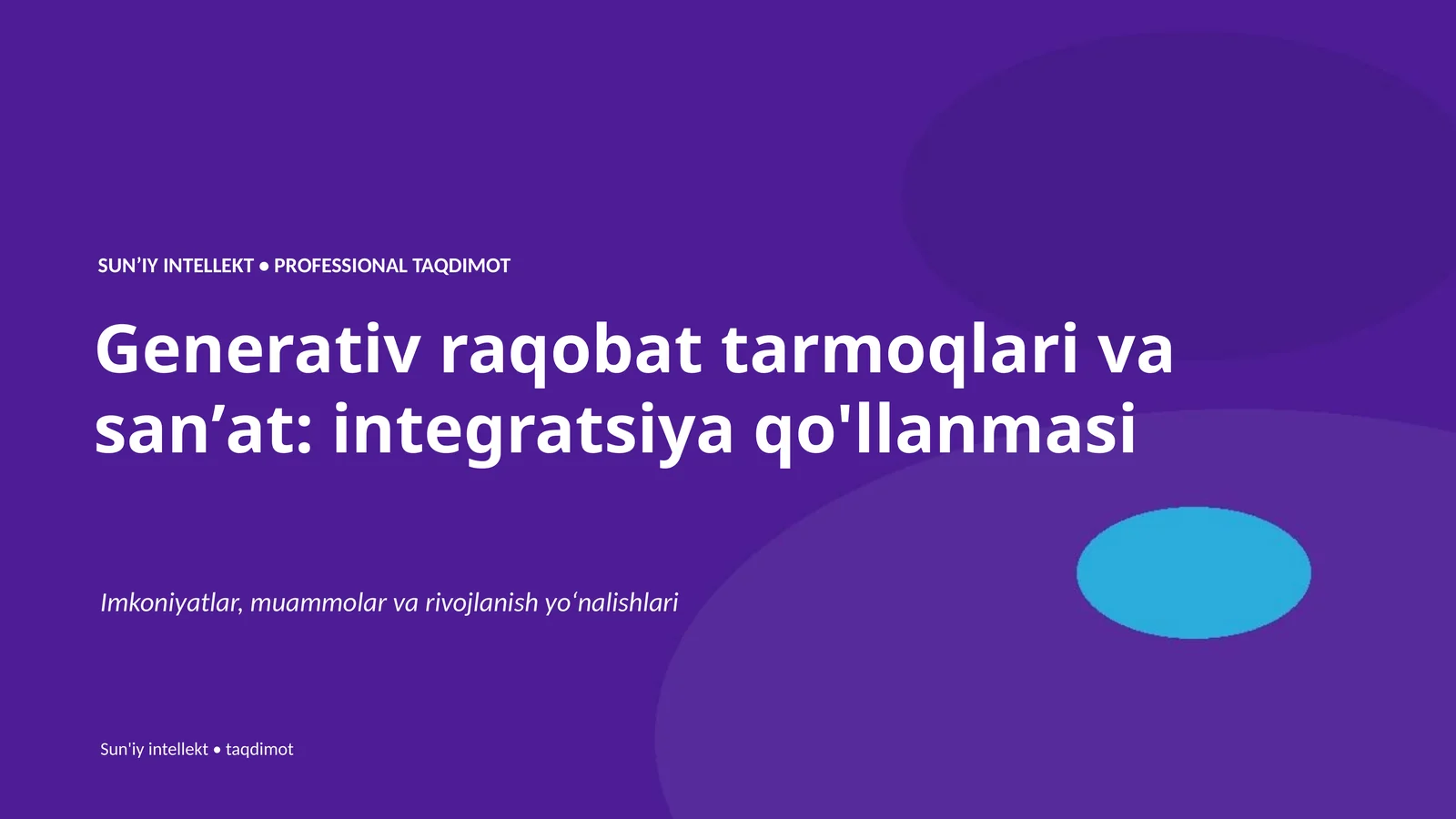 Generativ raqobat tarmoqlari va sanʼat: integratsiya qo'llanmasi