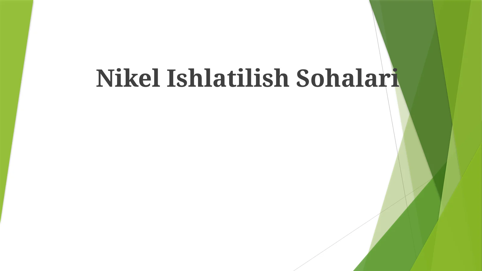 Nikel Ishlatilish Sohalari