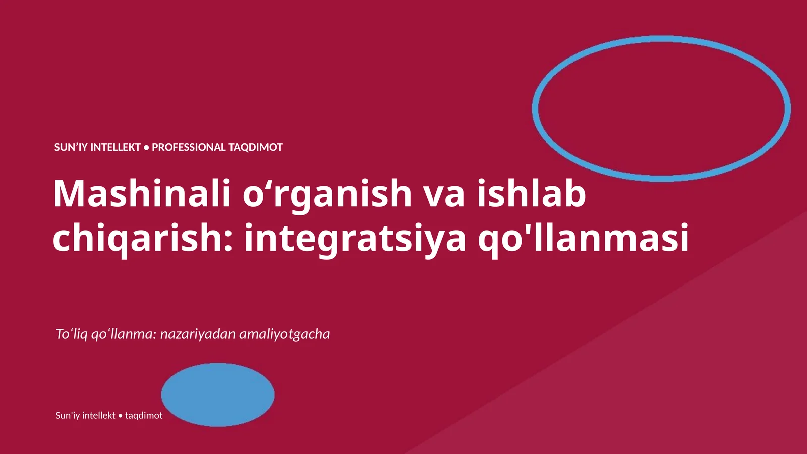 Mashinali oʻrganish va ishlab chiqarish: integratsiya qo'llanmasi