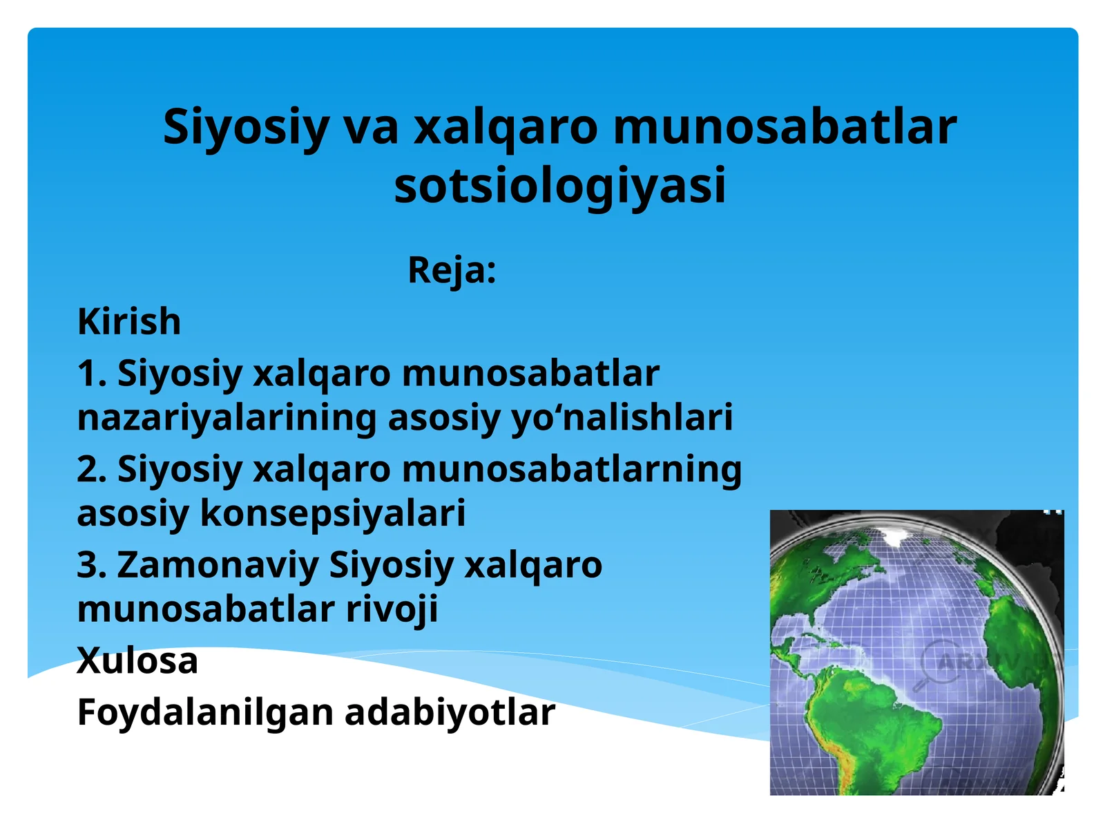 Siyosiy va xalqaro munosabatlar sotsiologiyasi