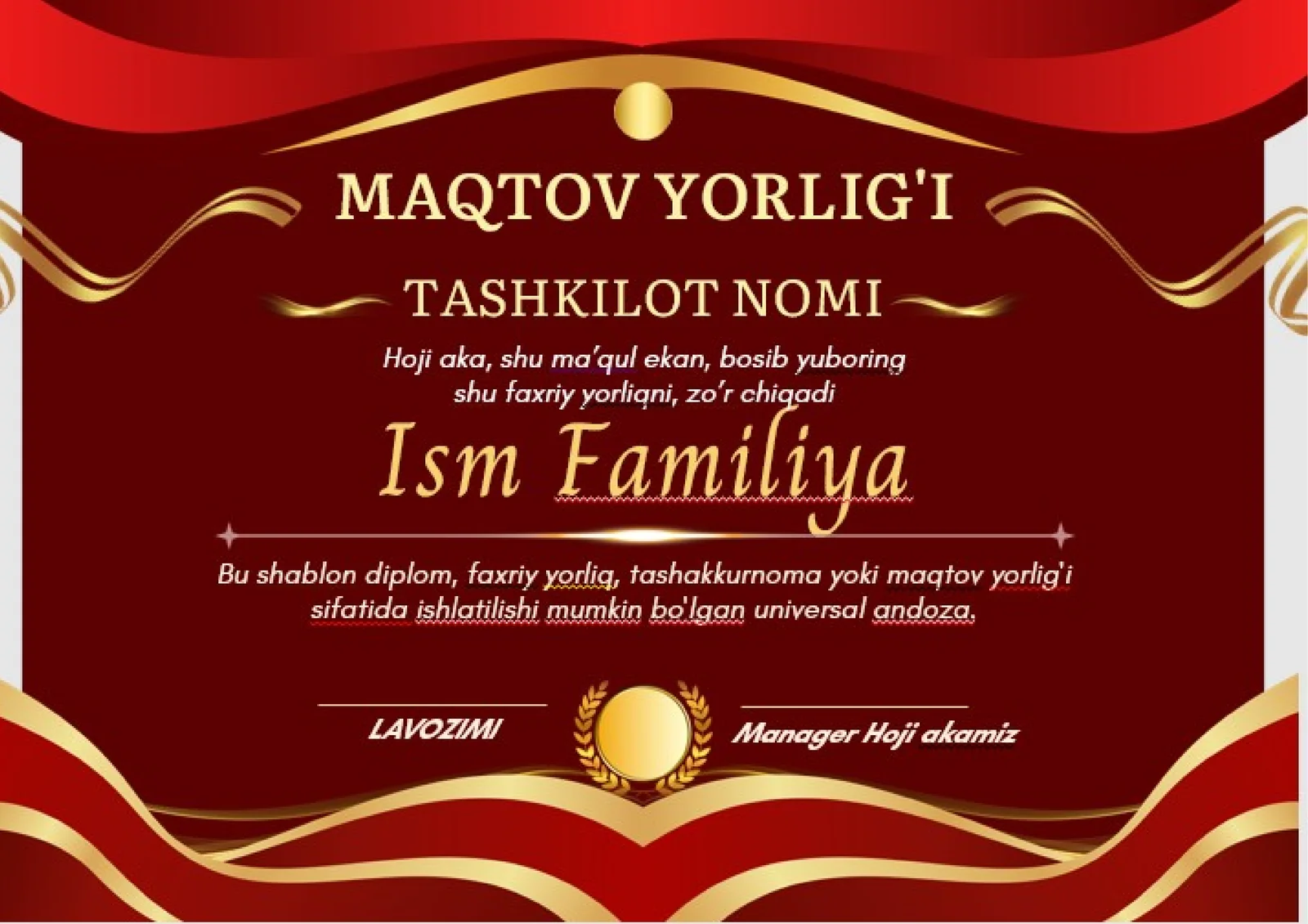 MAQTOV YORLIG'I