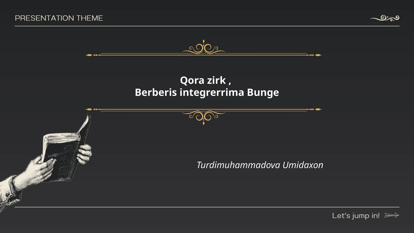 Qora zirk, Berberis integrerrima Bunge