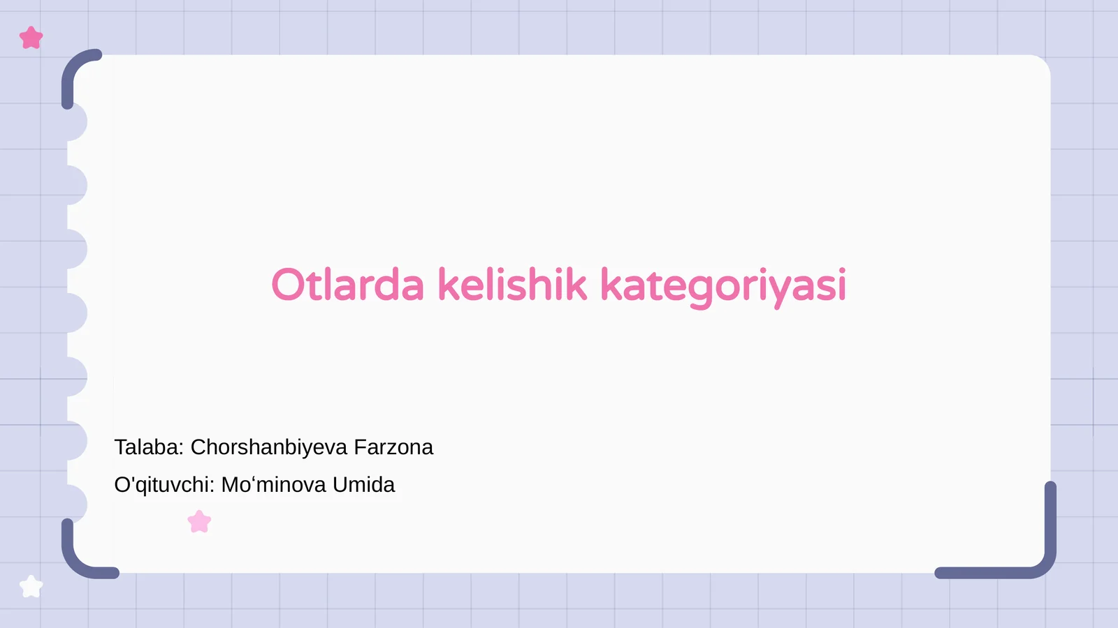 Otlarda kelishik kategoriyasi