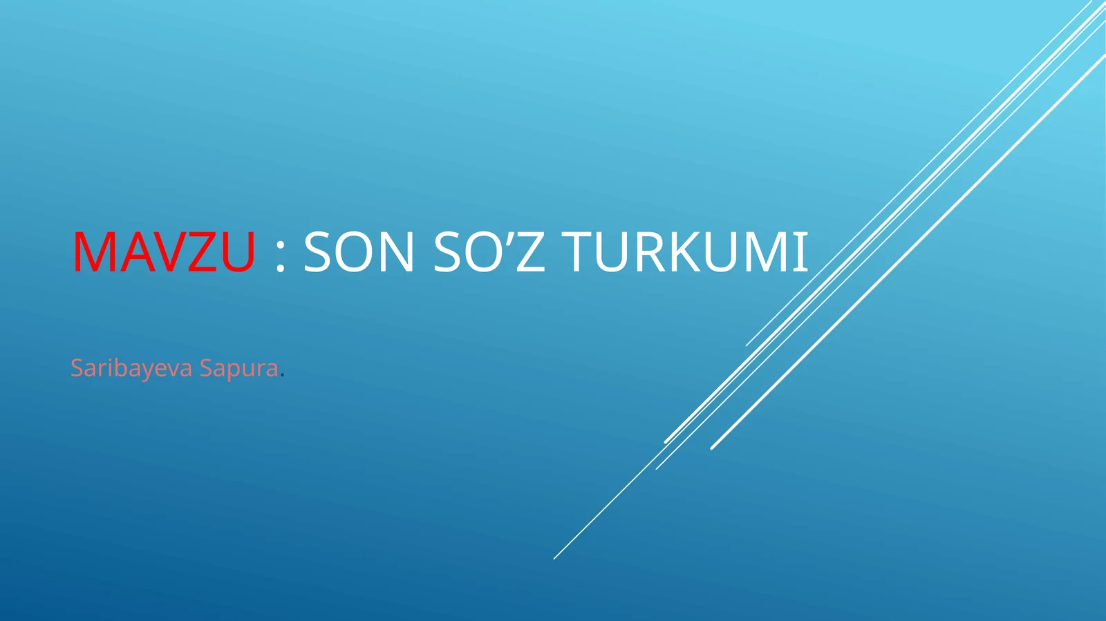 Son so‘z turkumi