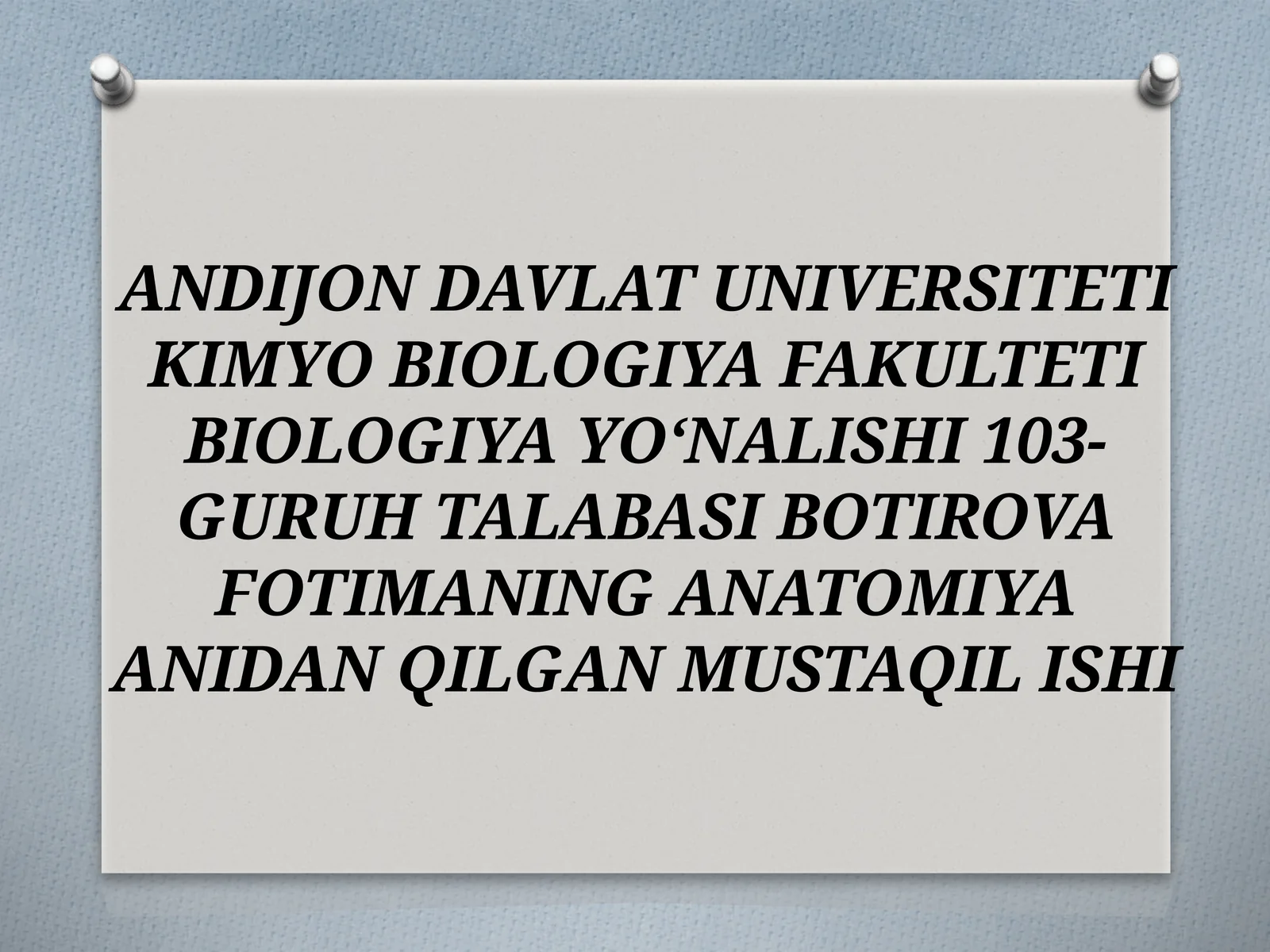 Anatomiya faniga kirish
