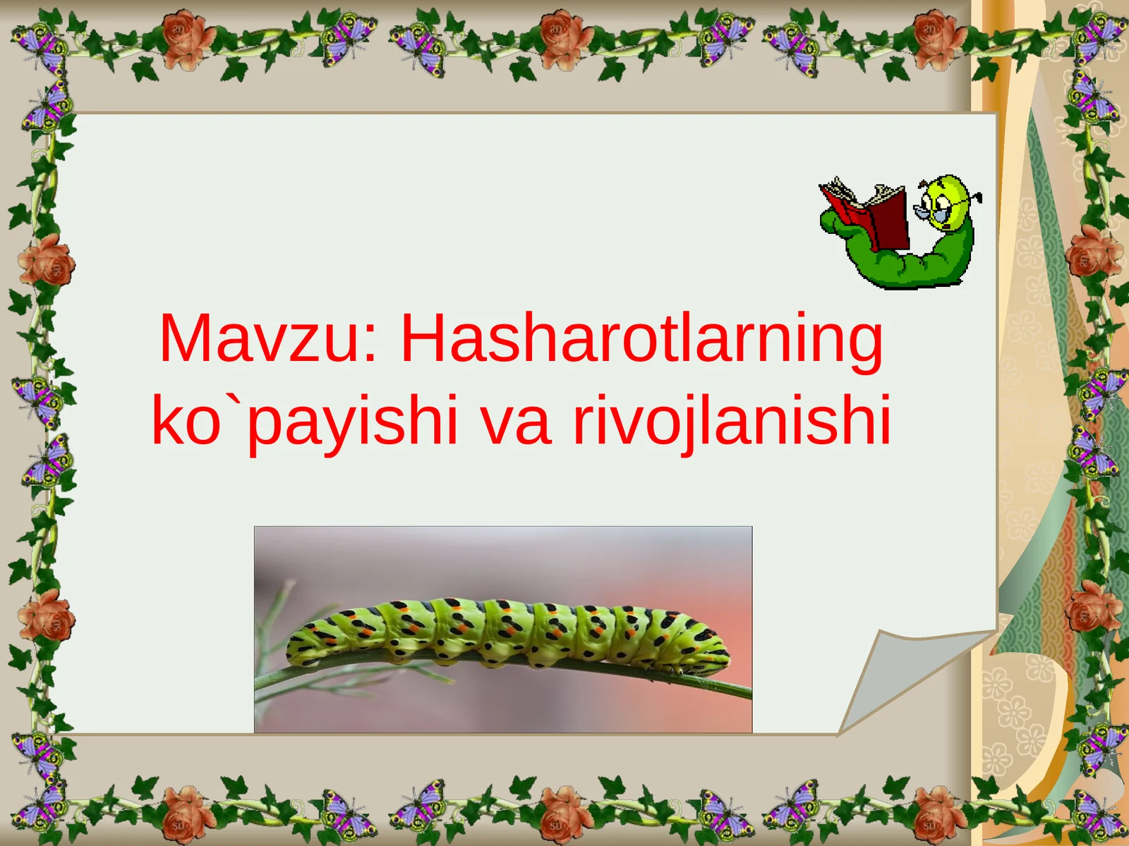Hasharotlarning ko`payishi va rivojlanishi