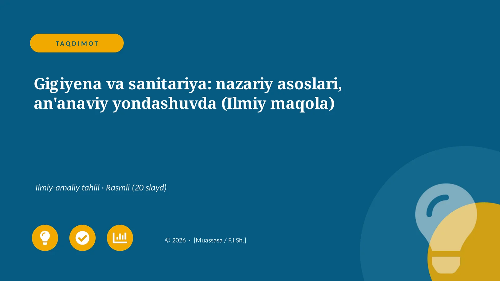 Gigiyena va sanitariya: nazariy asoslari, an'anaviy yondashuvda (Ilmiy maqola)