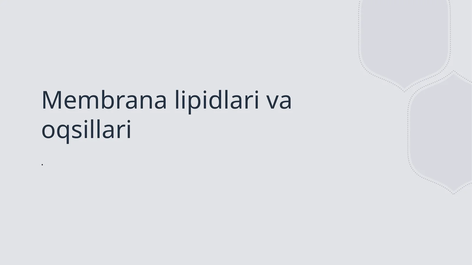 Membrana lipidlari va oqsillari