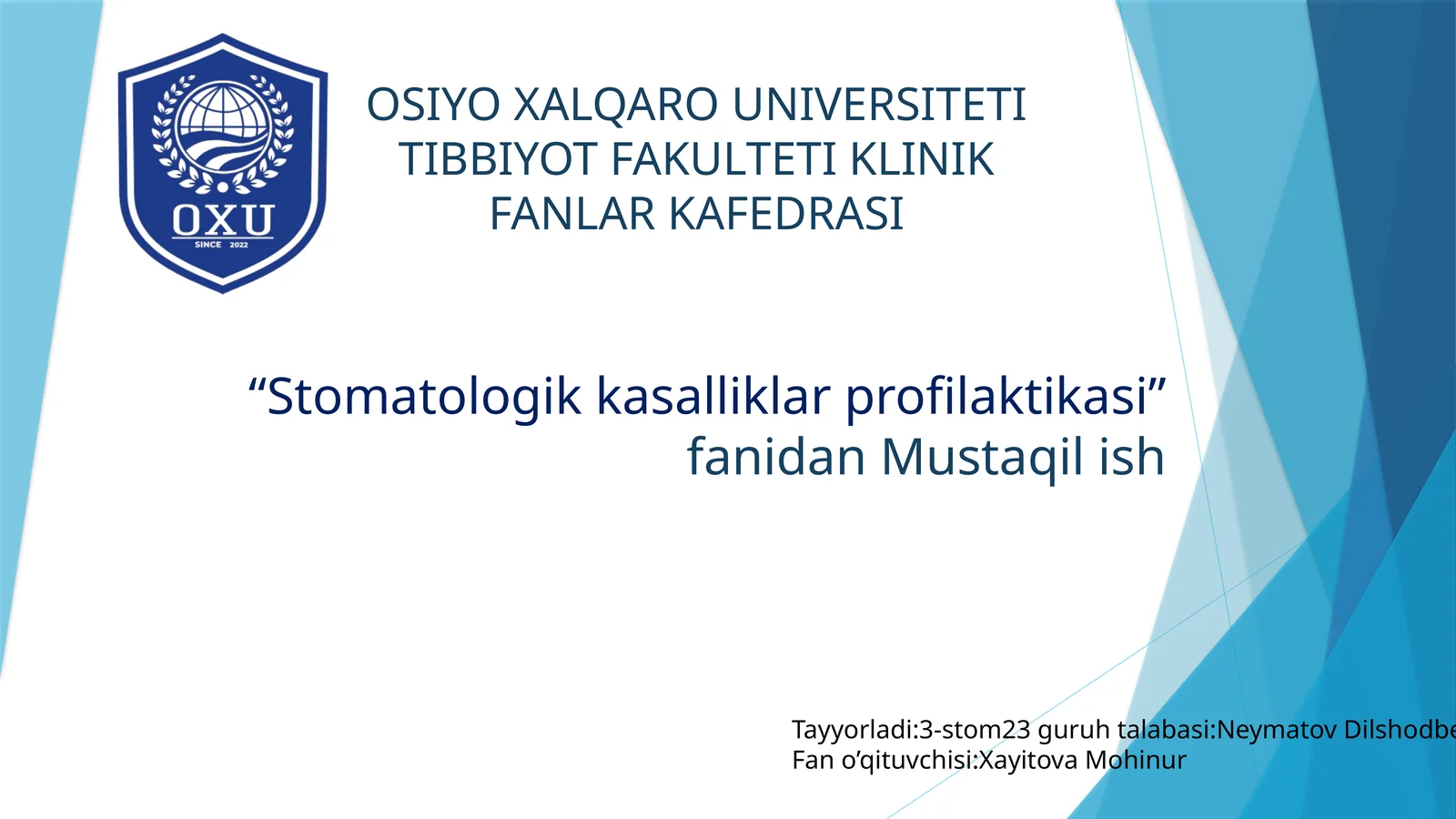Ogʻiz bo'shlig'ida kariesogen muhit mexanizmi