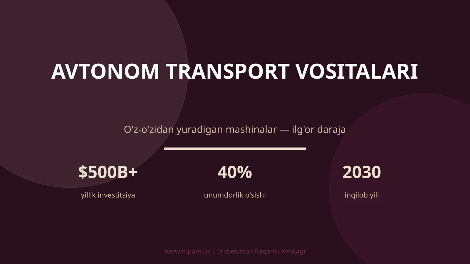 AVTONOM TRANSPORT VOSITALARI