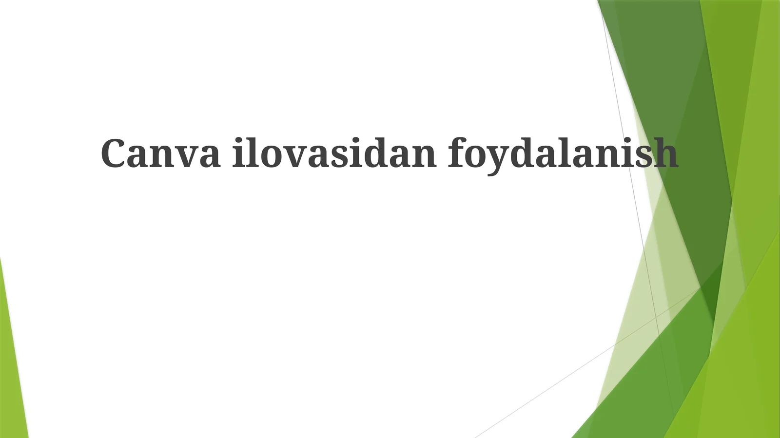 Canva dasturida dizayn yaratish