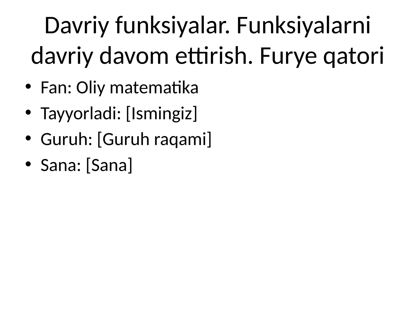 Davriy funksiyalar